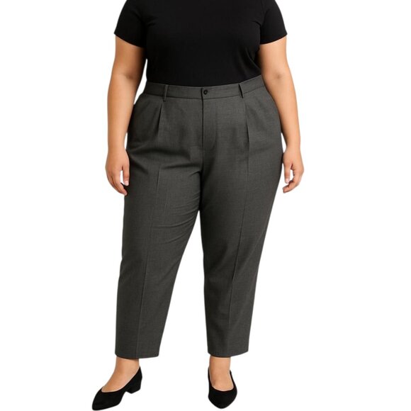 Universal Standard Silvia Women's Grey Pleated Front Ankle Trousers Size 40 NWT - Picture 1 of 11